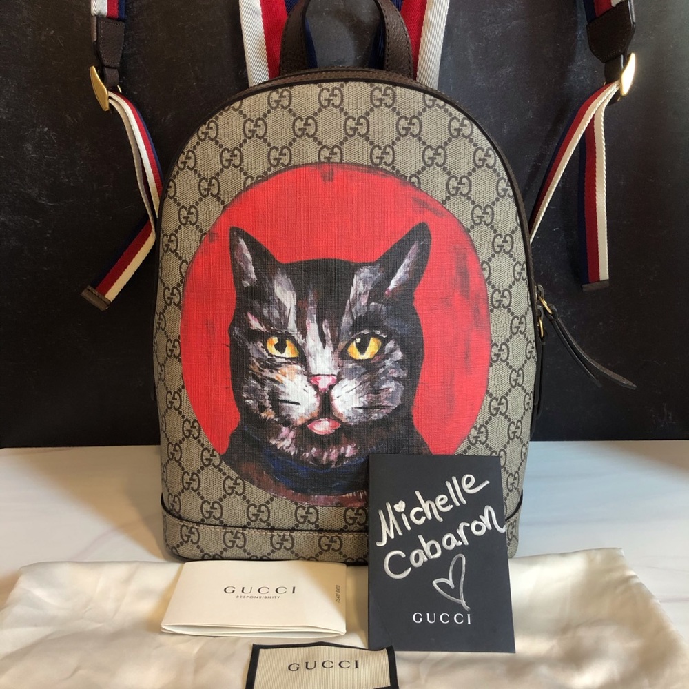โ๏ธSOLDโ๏ธ Gucci GG Supreme Mystic Cat Backpack - Picture 3 of 15